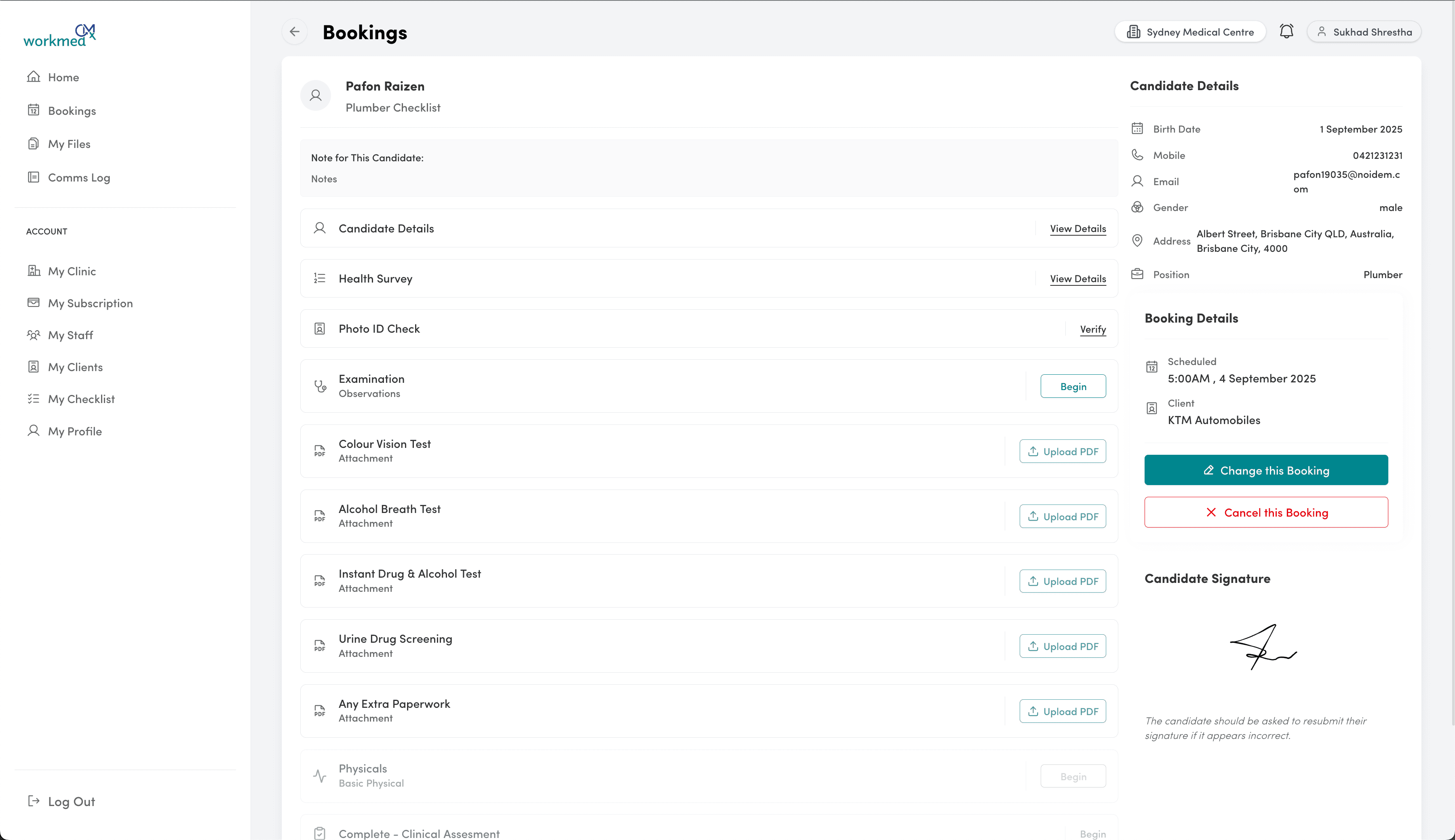Processing a medical in CMx Workmed